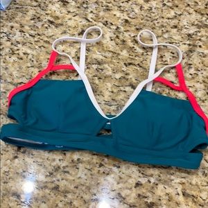 Like new teal and pink bikini top